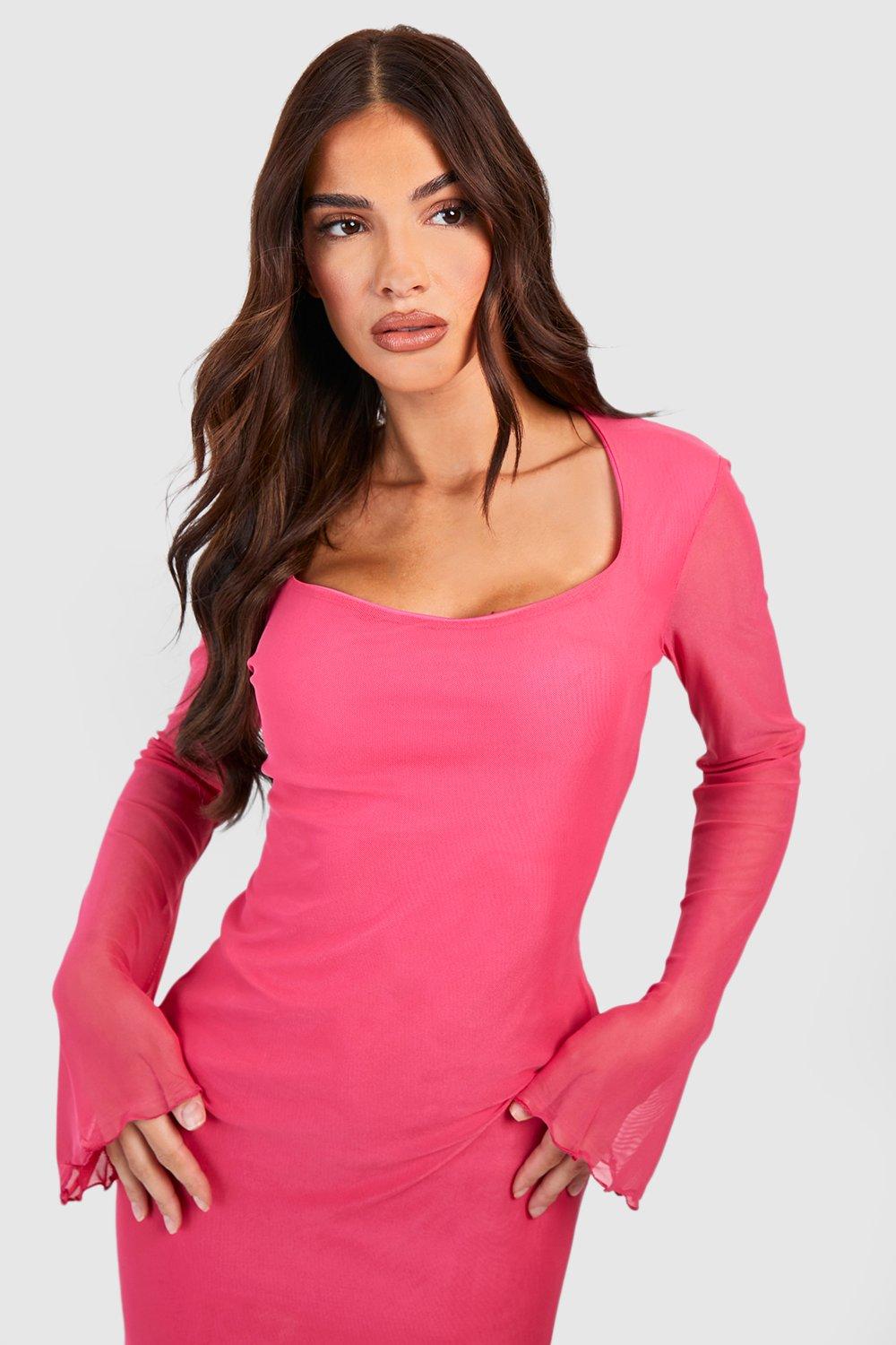 Boohoo pink outlet bodycon dress